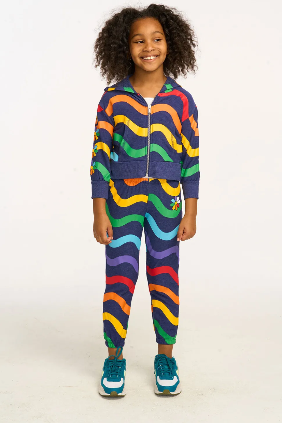 Chaser Brand Wavy Rainbow Slouchy Pant New