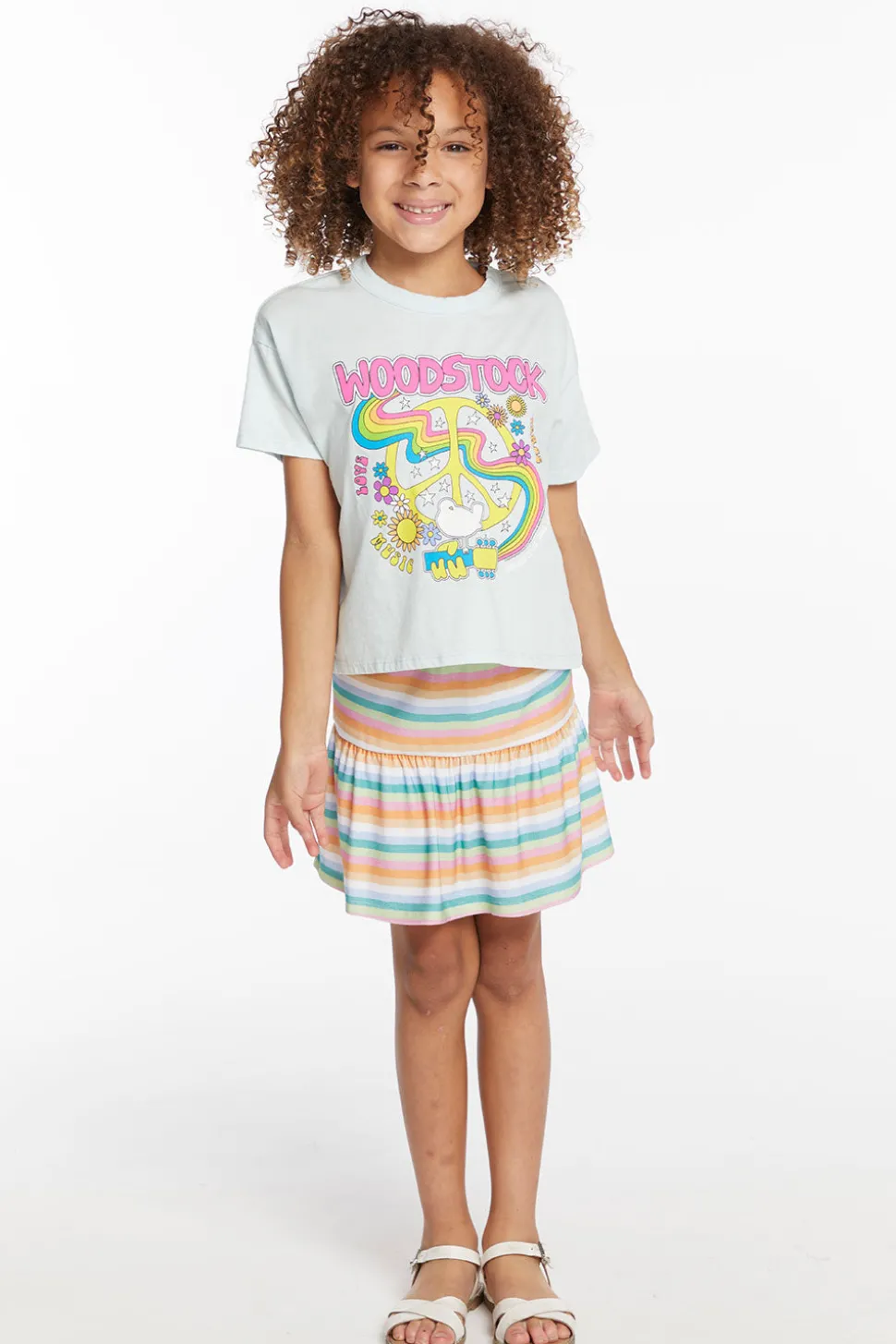 Chaser Brand Woodstock Peace Sign Girls Tee Online