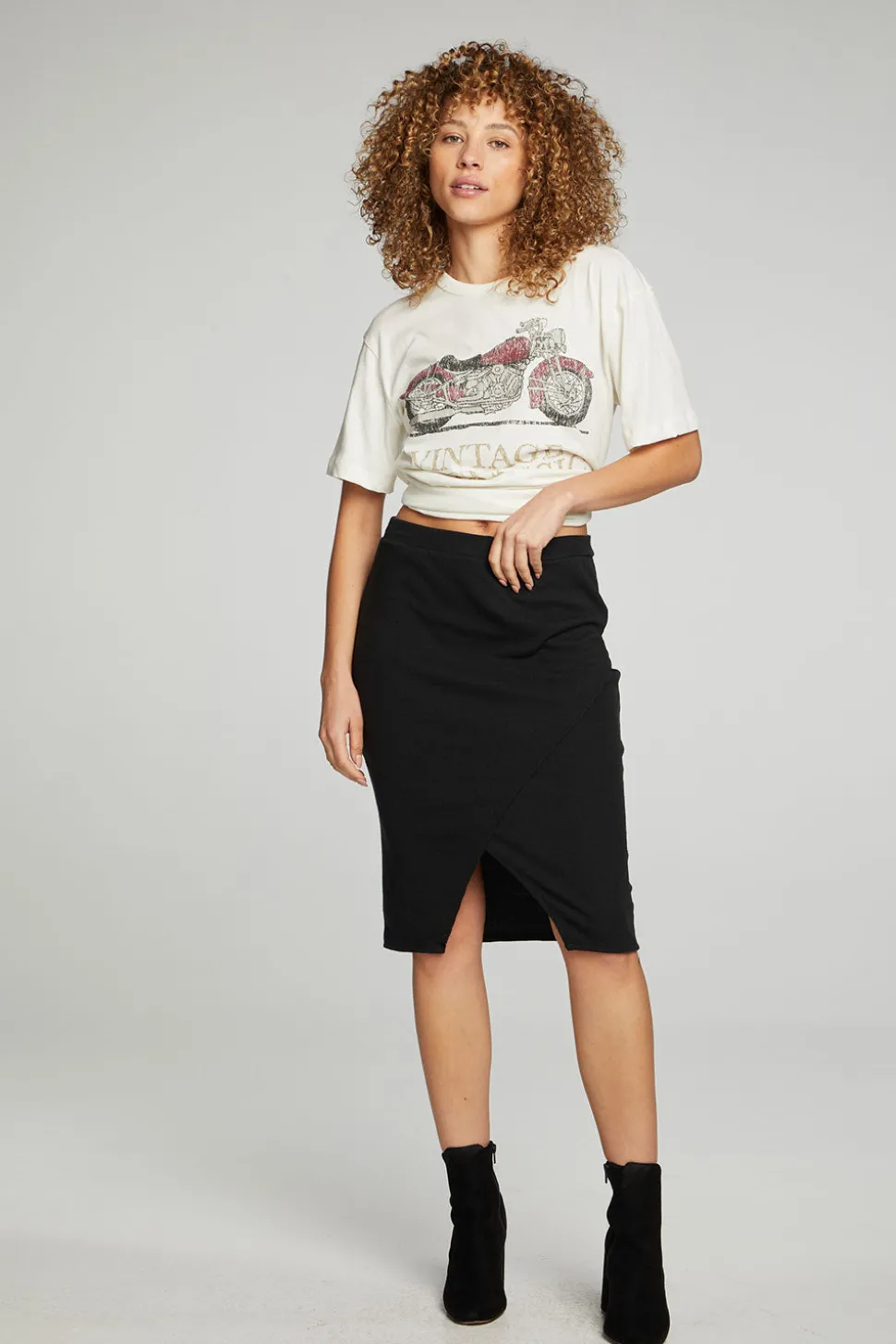 Chaser Brand Wrap Front Pencil Skirt Fashion