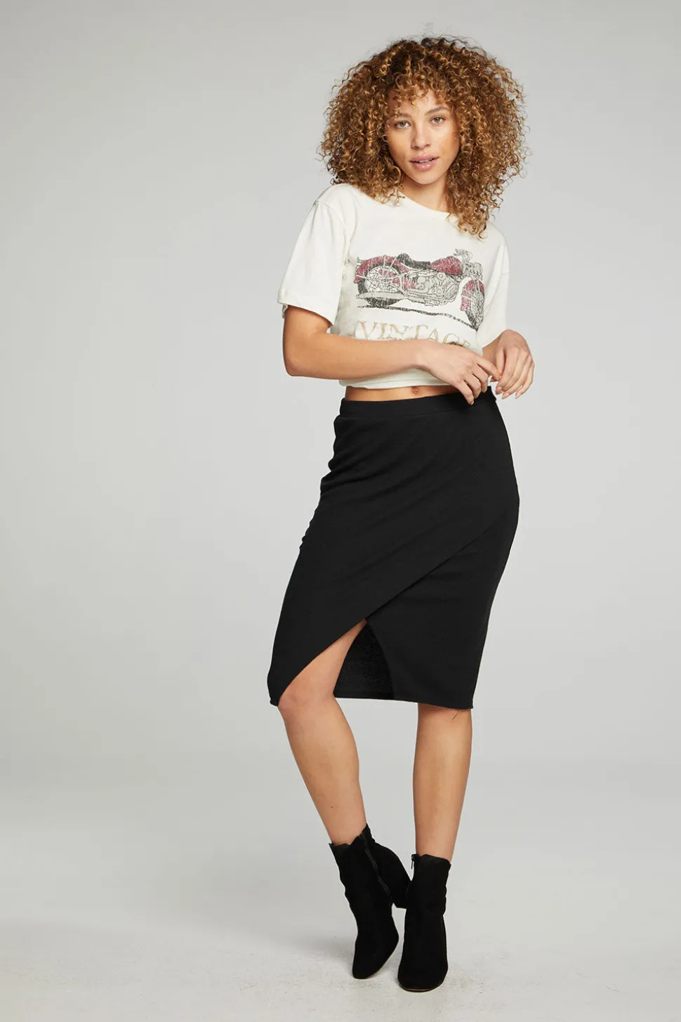Chaser Brand Wrap Front Pencil Skirt Fashion