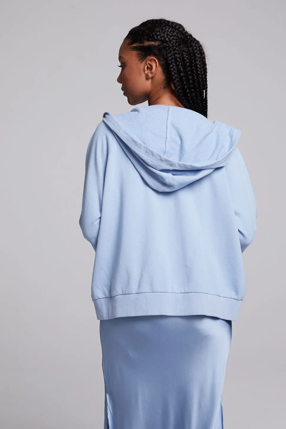 Chaser Brand Yaro Blue Grotto Zip Up Sweatshirt Cheap