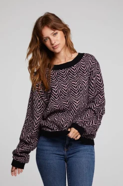 Chaser Brand Zebra Pullover Melrose Sweater Best Sale
