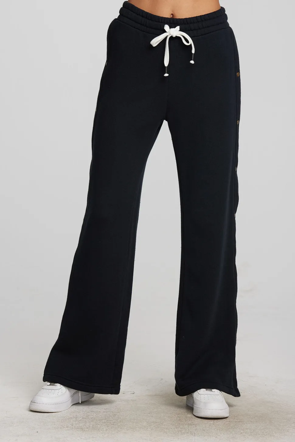 Chaser Brand Zuma Cotton Terry Wide Leg Joggers With Button Side Seam Outlet