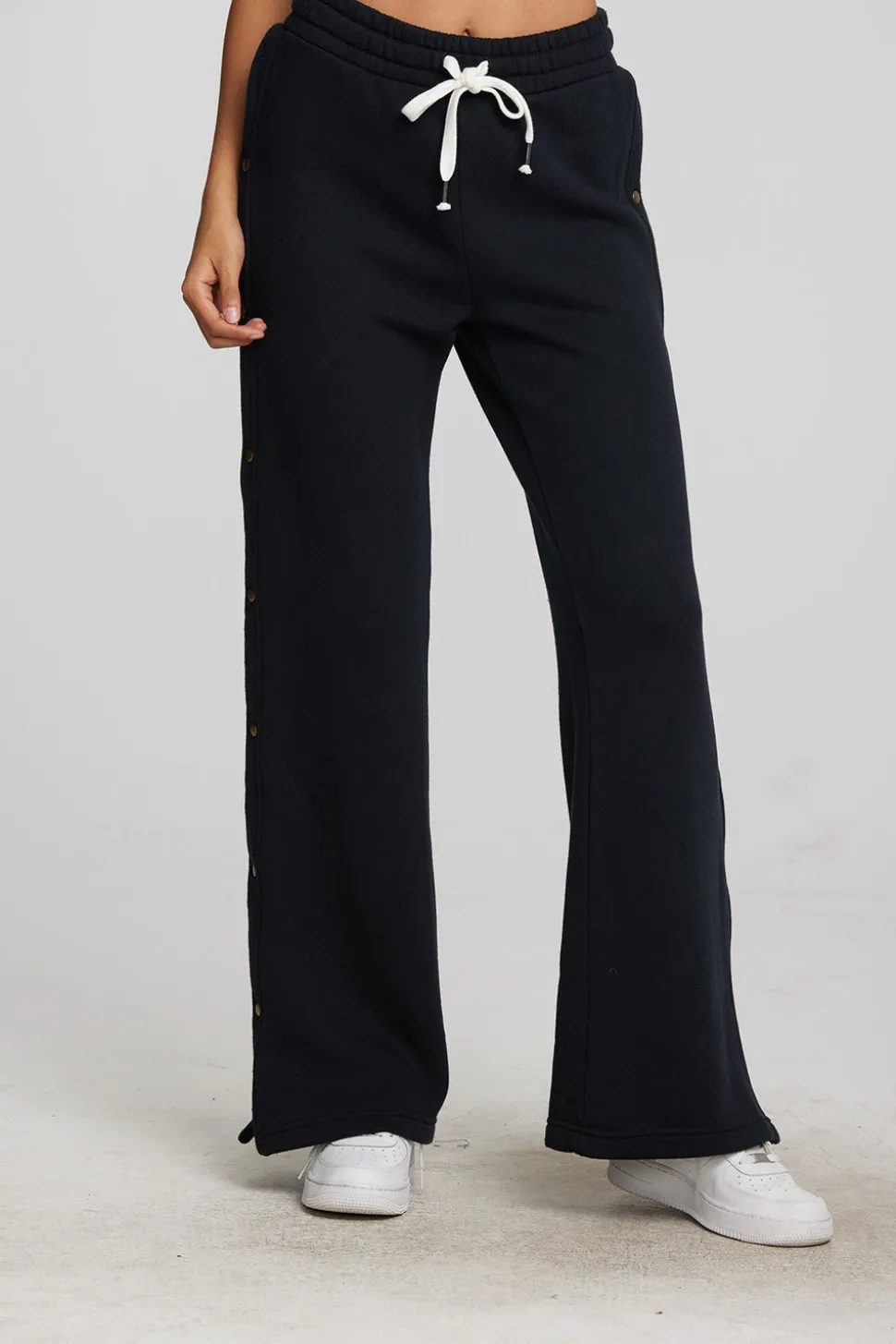 Chaser Brand Zuma Cotton Terry Wide Leg Joggers With Button Side Seam Outlet