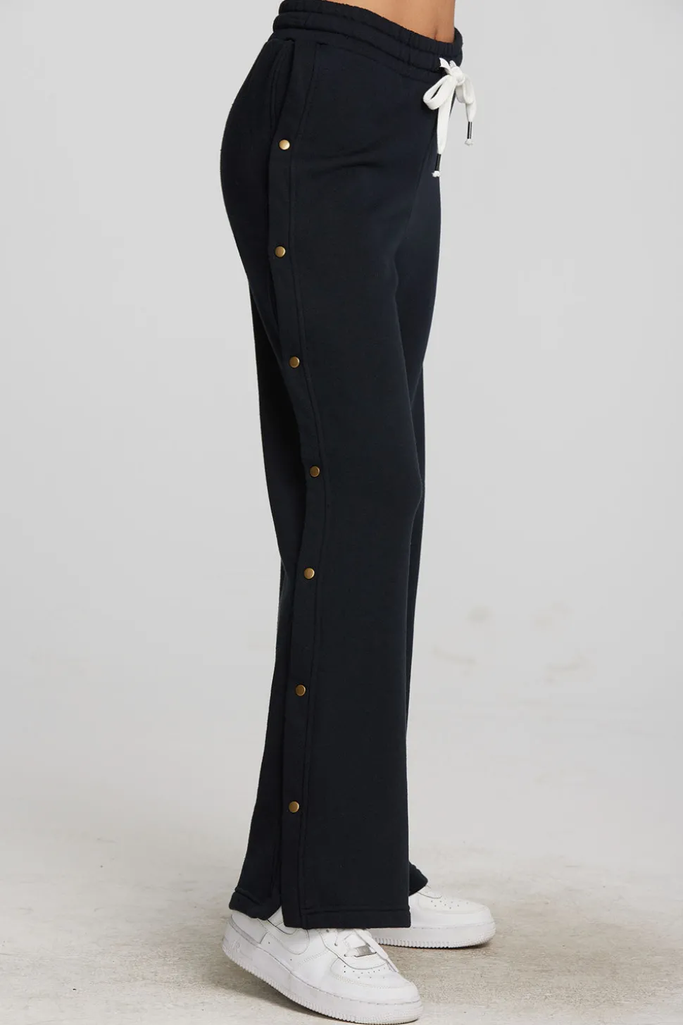 Chaser Brand Zuma Cotton Terry Wide Leg Joggers With Button Side Seam Outlet
