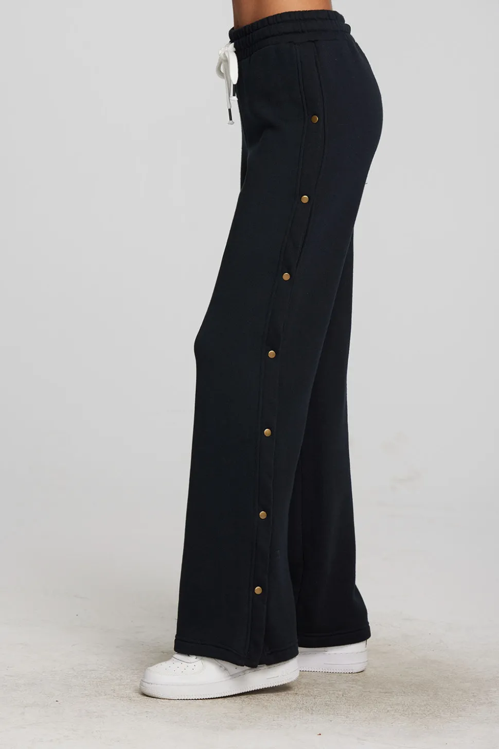 Chaser Brand Zuma Cotton Terry Wide Leg Joggers With Button Side Seam Outlet
