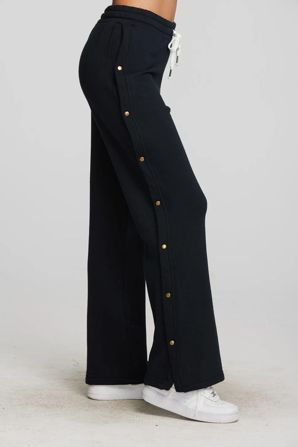 Chaser Brand Zuma Cotton Terry Wide Leg Joggers With Button Side Seam Outlet